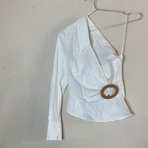 NWT Finder Keepers Naya Bodice White One Shoulder Top Size XS